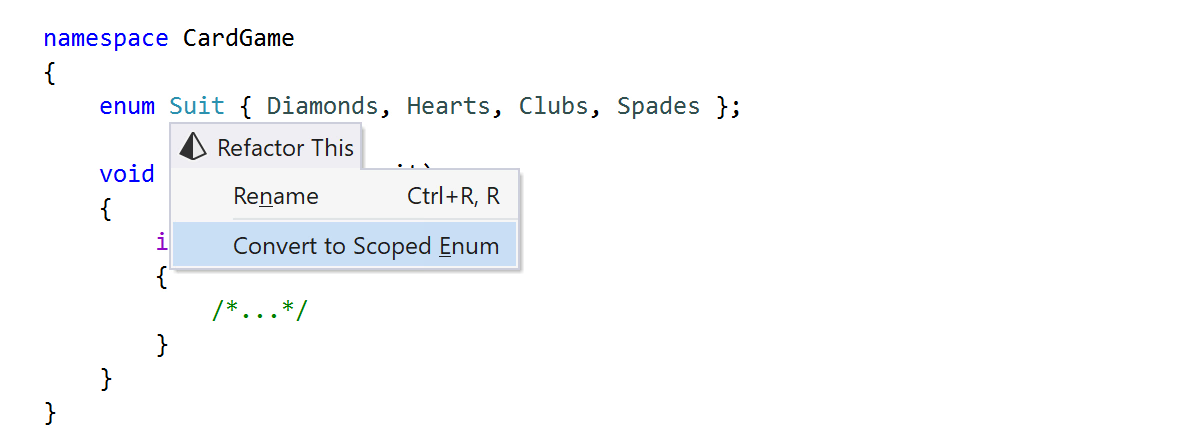 ReSharper: Convert to Scoped Enum